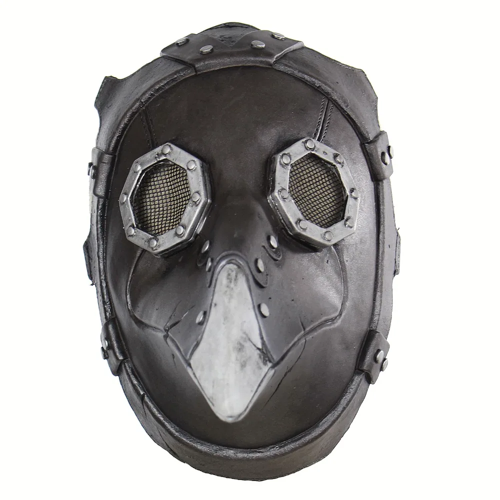Маска в стиле панк, клоун, маска для всего лица, маски для головы птицы, длинная искусственная маска в стиле стимпанк, Хэллоуин, готика, ретро, маска для головы птицы, страшные Смешные латексные маски