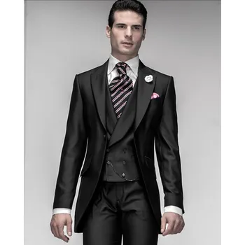 

New Promotion Custom Made Slim Fit Groom Tuxedos Best Man Suit Wedding Groomsmanmen Suits Bridegroom Men (jacket+pants+vest)