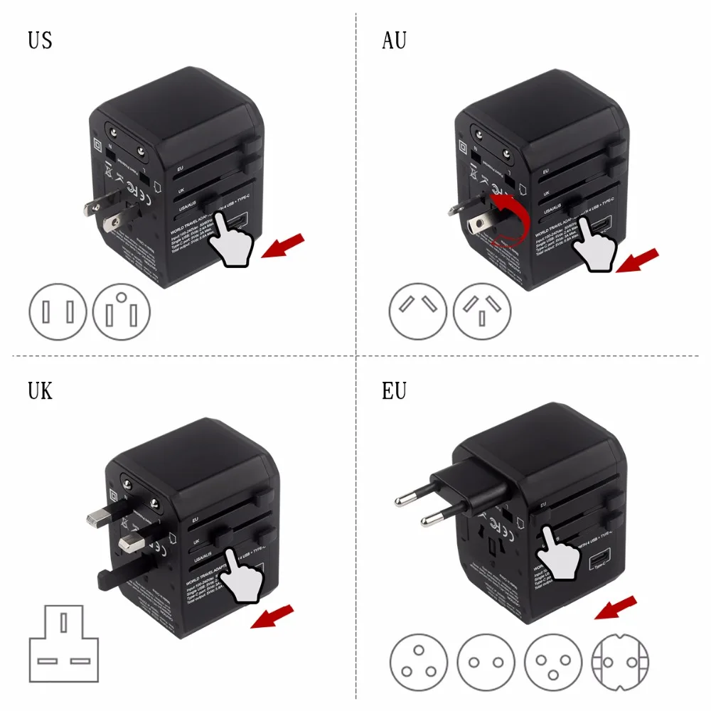 Discount !! Hyleton travel adapter Universal Power Adapter Charger