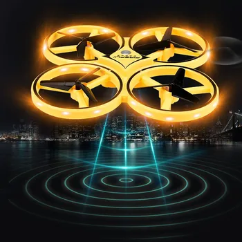 

2019 Yellow Color Mini Infrared Induction Hand Control Altitude Hold RC Drone Controllers Quadcopter for Kids Toy Gift 6.13