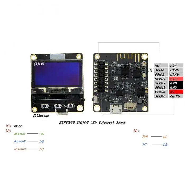 Горячие TTGO ESP8266 SH1106 1,3 дюймов OLED Wifi модуль Метеостанция BUS66