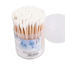 100 шт./упак., новые деревянные бамбуковые ватные палочки, ватные палочки, медицинские палочки для чистки ушей, инструменты для макияжа, тампоны Cotonete TSLM1