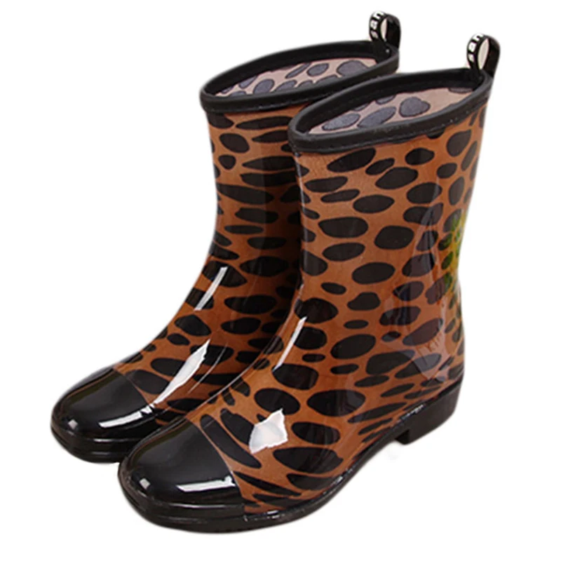 Hxrzyz 06hxrzyz In Frauen Stiefel Druck Us36 Leopard Gummistiefel Rutschfeste Wasserdicht Knöchel Frühlingherbst Mode Schuhe Regen Damen wuOPZiTkX
