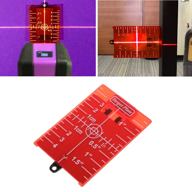 

Magnetic Red Target Plate For Rotary Cross Line Laser Level Distance Measurer