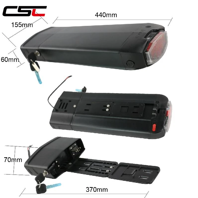 Sale Electric Bicycle 10/13/17.5Ah 36V 48V Rear Rack Battery for eBike Lithium Battery + Double Layer Luggage Rack 5
