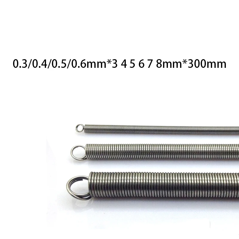 

4pcs/lot 0.3 0.4 0.5 0.6mm*3-8mm 304 Stainless Steel Dual Hook Small Tension Spring for Marine, Electronics, Automotive