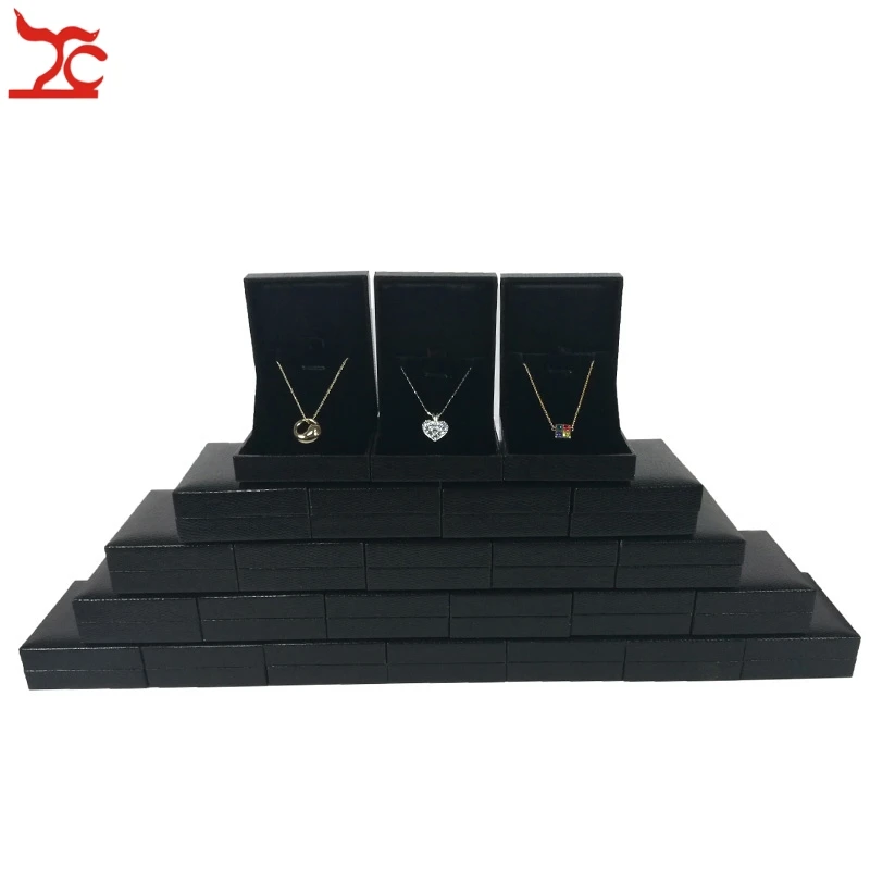 

25Pcs Jewelry Display Box Black Rectangle Pendant Earring Organizer Storage Case Necklace Display Gift Box 8*6.5*2.7cm