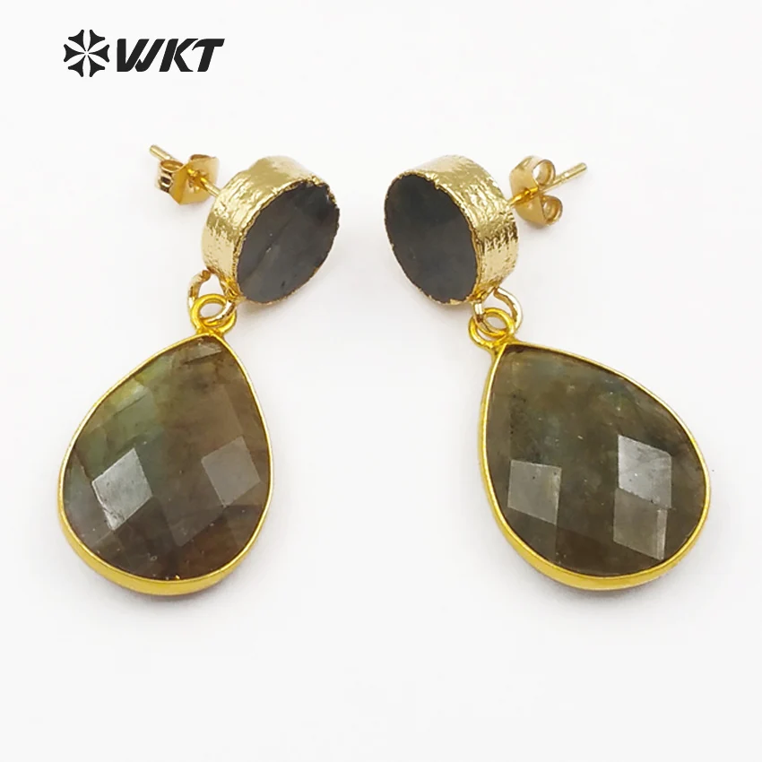 

WT-E441 Unique Labradorite Earrings Jewelry Design Natural Waterdrop Fashion With Beautiful Gift For Women Accessories