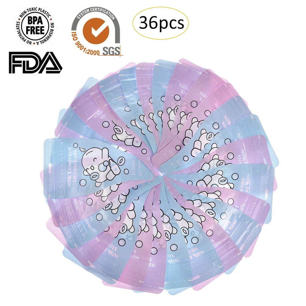 36 шт./упак. Портативный одноразовые хранения пакет для хранения грудного молока формула мешочек для рассыпчатой пудры органайзер для детских бутылочек, сумка