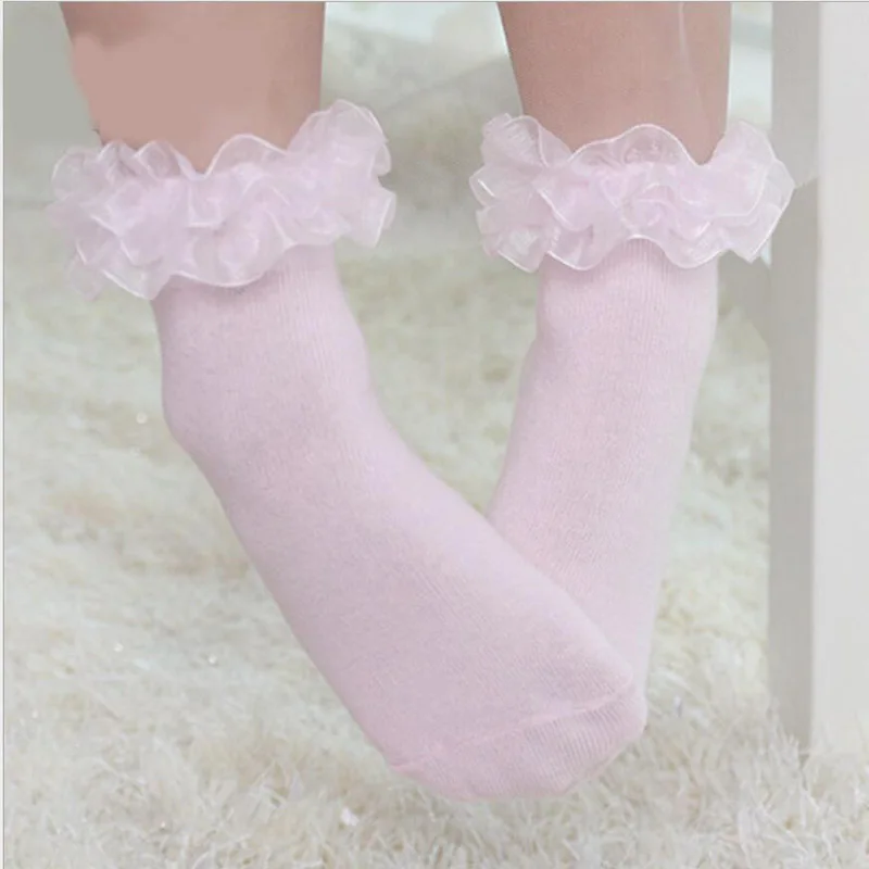 Princess Girl Cute Socks Sweet Vintage Lace Ruffle Frilly Ankle Socks 0