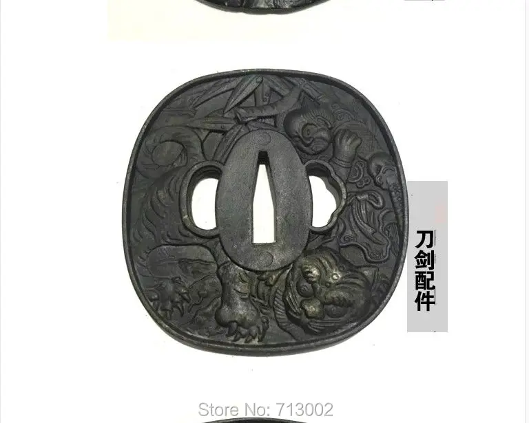 Ручная кованая TSUBA для японская катана Железный Tsuba фитинг для меча чудовище