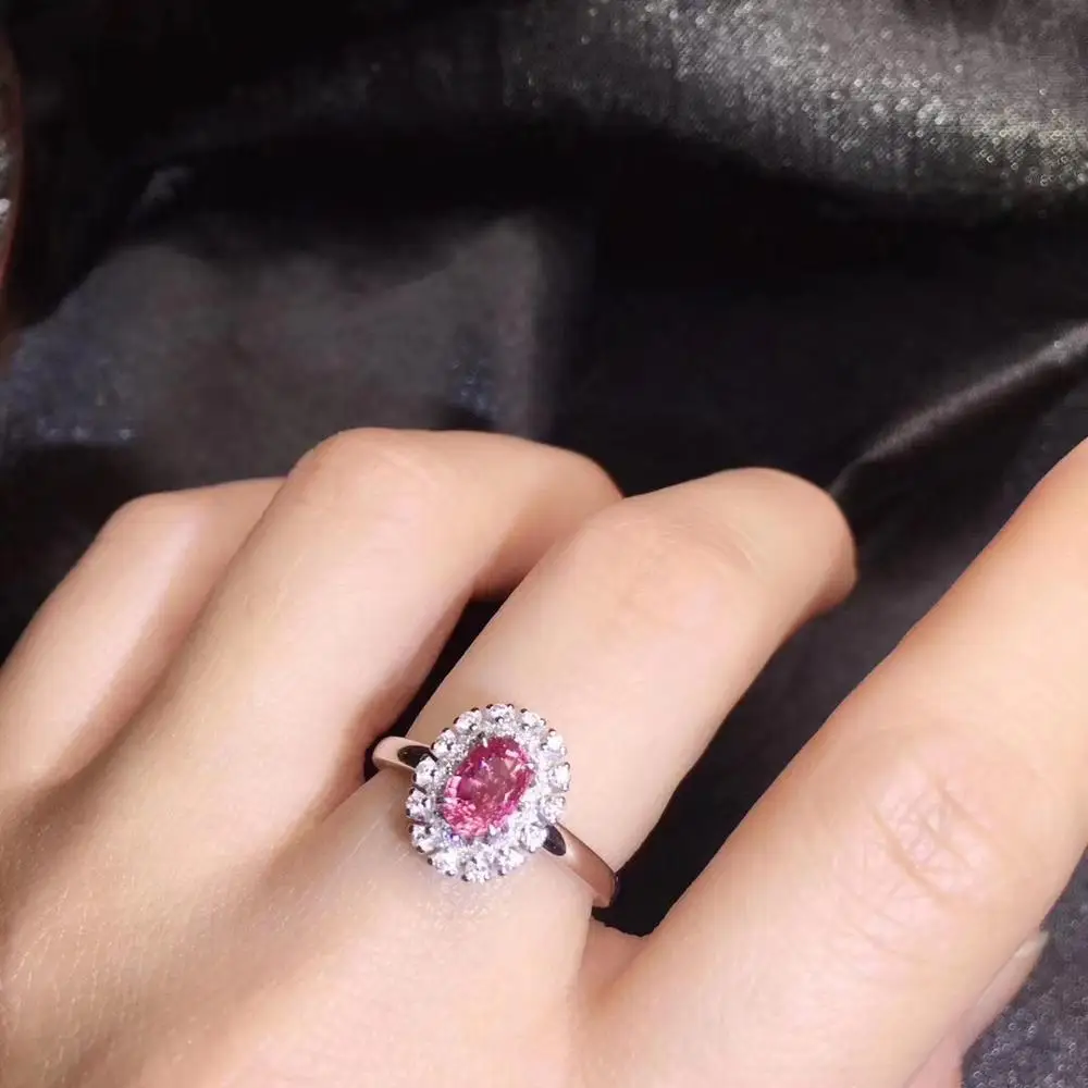 Сапфировое Кольцо 1.04ct Настоящее чистое 18 K природный розовый сапфир padpardscha