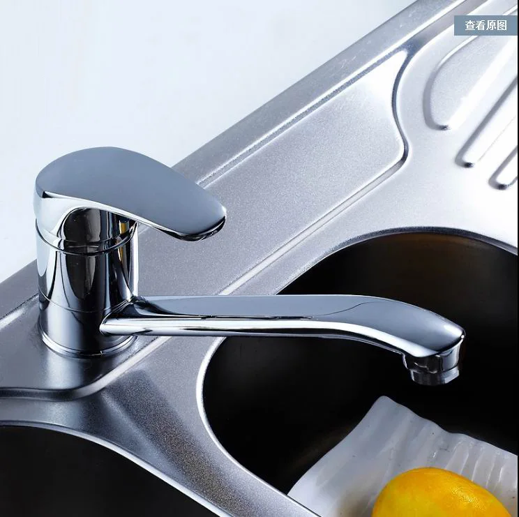 Free Shipping Contemporary Brass Kitchen Faucet Chrome Finish Basin Sink Hot Cold Water Mixer Taps Faucets