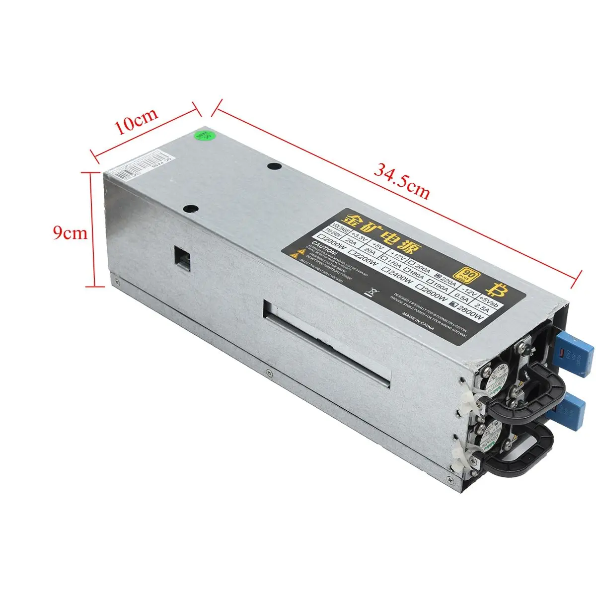 95% Efficiency 12GPU 2800W Mining Power Supply 24Pin For Eth Rig Ethereum Bitcoin Miner 90 PLU