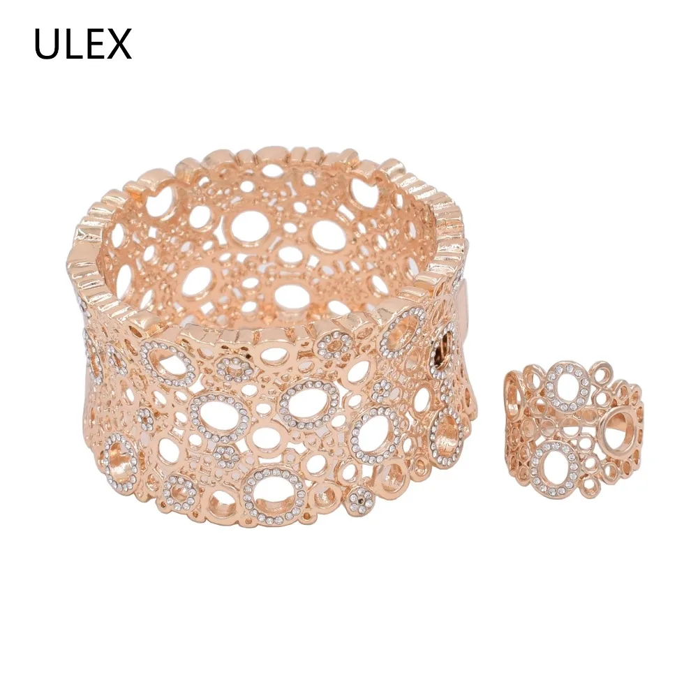 

Fashion African beads Jewelry Sets Women customer nigerian Wedding Dubai Gold Color jewelry set Crystal Bridal Accessories