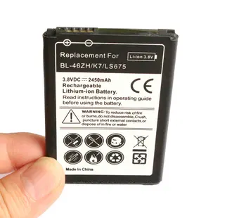 

10pcs/lot 2450mAh BL-46ZH / BL46ZH / 46ZH 3.8VDC Replacement Battery For LG K7 LS675 + Tracking Code