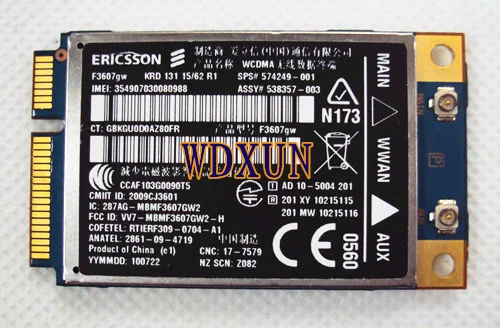 Разблокированный модуль Ericsson F3607gw/для Hp Hs2330 3g Wwan Hsdpa 7,2 Мбит/с Sps#: 574249-001 3g USB модем wcdma edge 3g/2g сетевая беспроводная карта