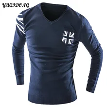 2017 men’s sweater Stylish Knitted Long Sleeve V-Neck Solid Pullover Sweaters Men Sweater Male Sweaters Pullover XXL