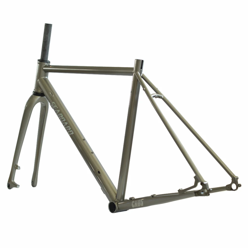 Clearance SEABORAD barrel shaftCX Road bike Cr-mo Frame Carbon Fork 700C Classic Cyclocross Frameset Disc Brake 4130 Heat Treat Steel Fram 2