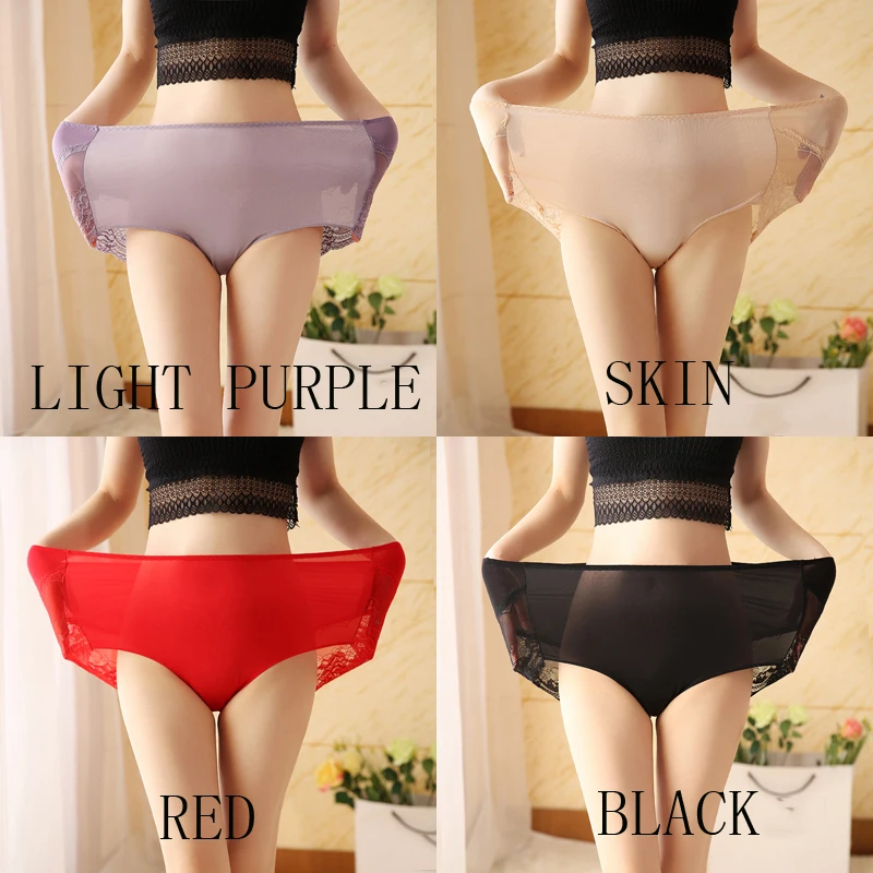 Briefs Women Sexy Lace Underwear Transparent Panties Women Cotton Seamless Panties High Waist  For Women 5XL 6XL Size1