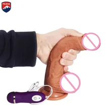 Huge Soft Vibration Dildo New Skin feeling Realistic Penis Super Big Dildo With foreskin Suction Cup