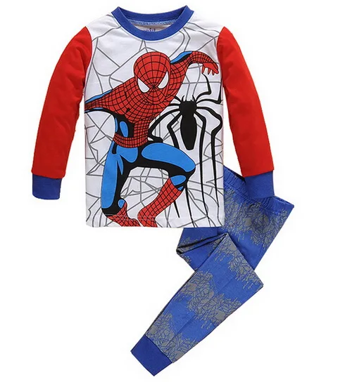 Белье для детей от 2 до 7 лет, Детская Хлопковая пижама с человеком-пауком, одежда для сна, Пижамный комплект для маленьких детей, комплект одежды для маленьких мальчиков с человеком-пауком - Цвет: style 7