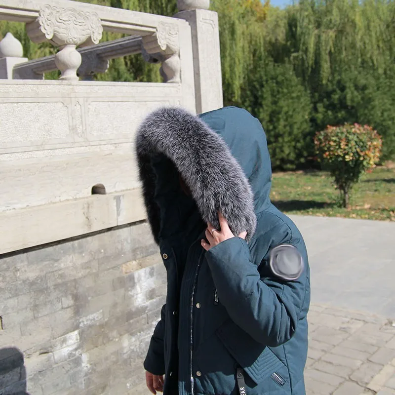 Теплые женские зимние модные большой 100% натуральный меховой воротник шарф 70 см