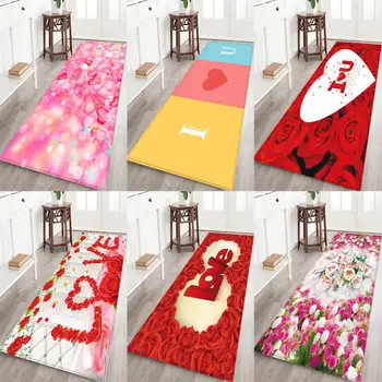 

3D Romantic Rose Area Rugs Big Parlor Carpets Mat Soft Flannel Valentine's Day Home Decorative Rug and Carpet for Living Room