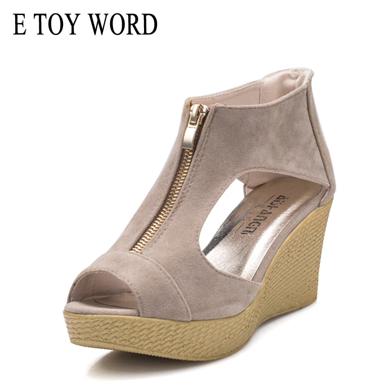 

E TOY WORD platform Sandals Summer Shoes Woman Peep Toe Wedge High Heel Sandals Gladiator Women Sandals zapatos mujer