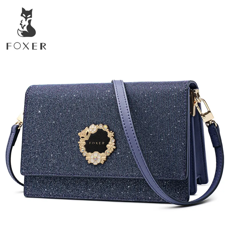 FOXER, женская сумка через плечо, Женская вечерняя сумка, кожаная сумка на плечо, женская сумка-мессенджер,, подарок на день Святого Валентина