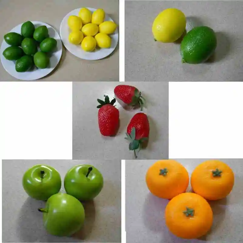 Имитация фрукта модель яблоко искусственное груша Лимон Апельсин красный вкусные фоновые украшения Souptoys