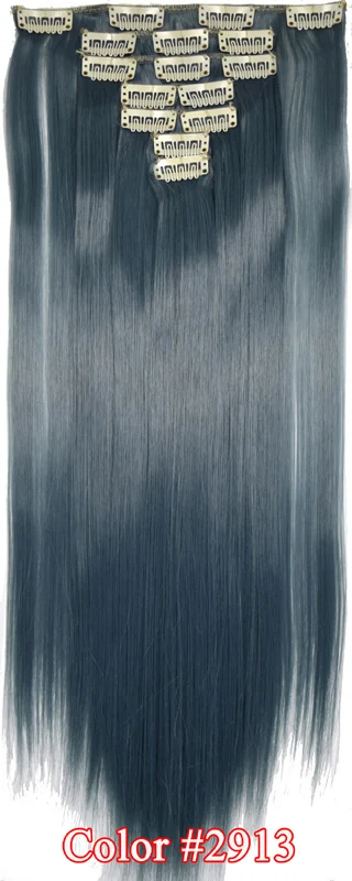 TOPREETY термостойкие синтетические волосы 100gr 2" 55 см Прямые 7 шт./компл. клип в наращивание волос