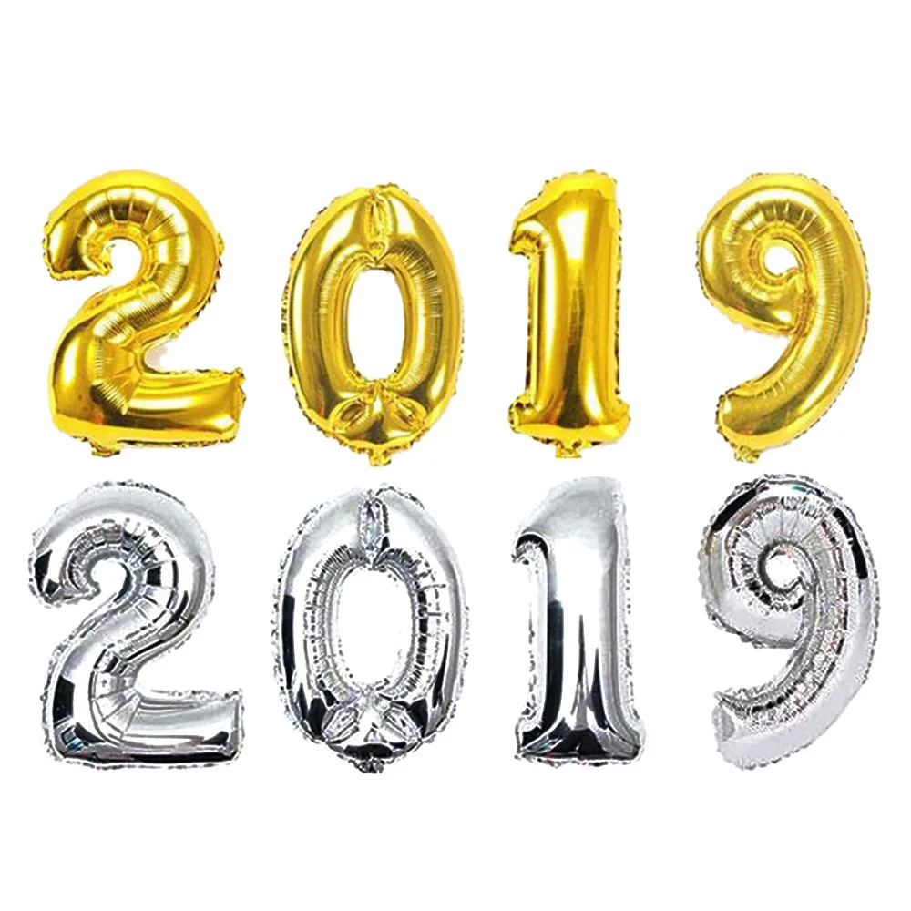 100% Новинка 2019 новогодний воздушный шар из фольги золотого и серебряного цвета