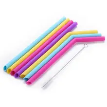 1 шт. многоразовый силикон экологическая соломинки для Детская Бутылочка изогнутая прямая соломинка Пищевой Безопасной соломинки для младенцев