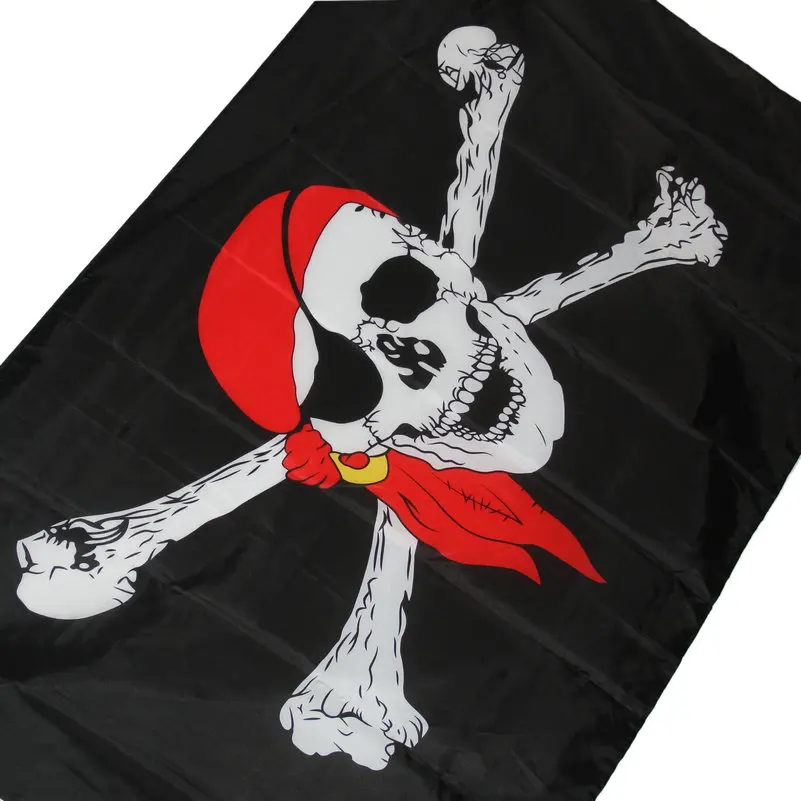 Skull Crossbones Pirate Flag Jolly Roger Large Banner 5X3' Eyelets for Hanging 