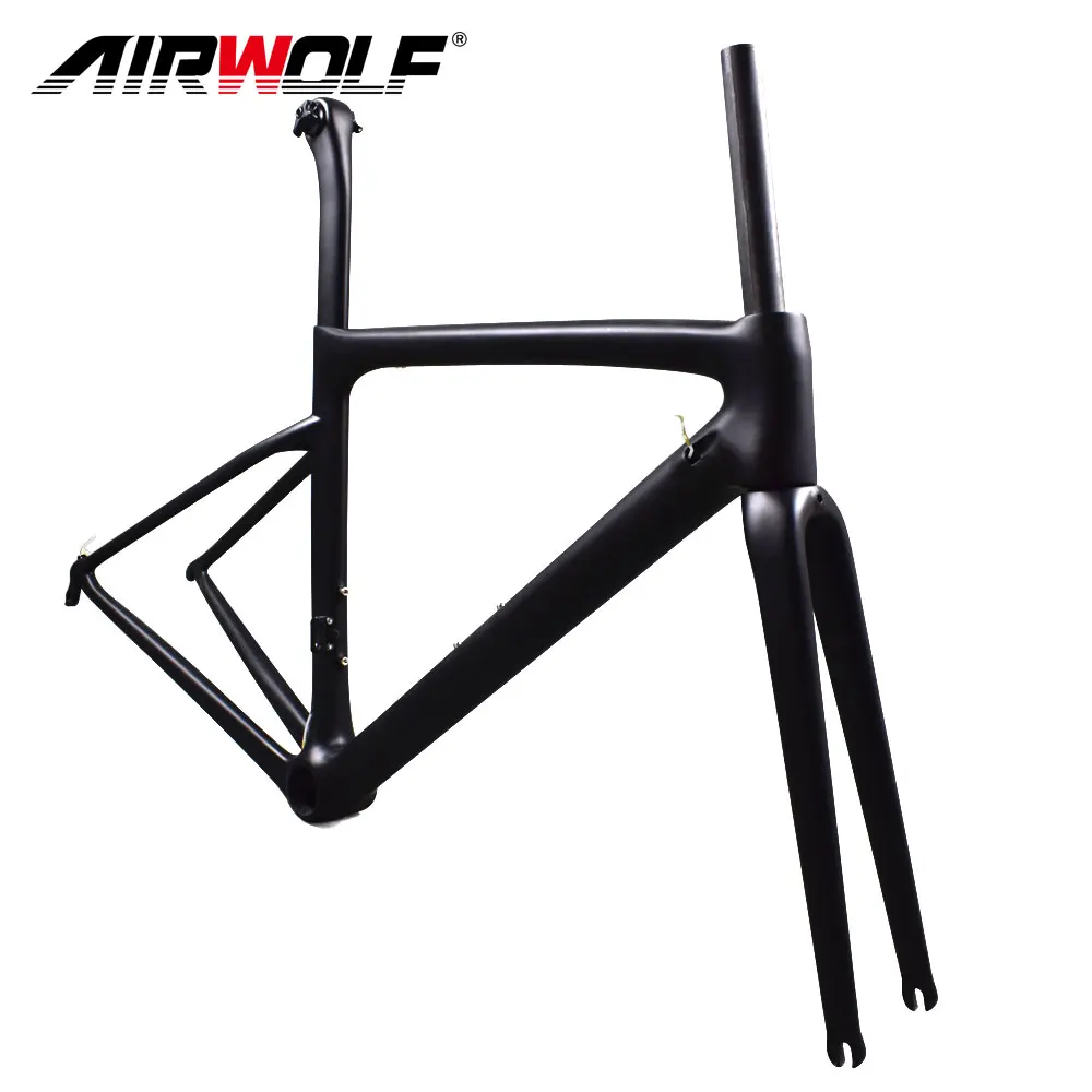 Flash Deal Airwolf new carbon road frame only 787g ultralight carbon bike frame with fork/seatpost/headsets Chinese bicicleta carbon frame 3