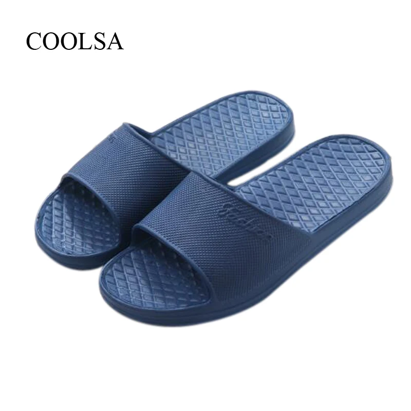 

COOLSA Men's Flip-flops Flat EVA Home Slippers Non-slip Bathroom Slippers Outdoor Men Beach Slippers Boy Sandals Drop Shipping