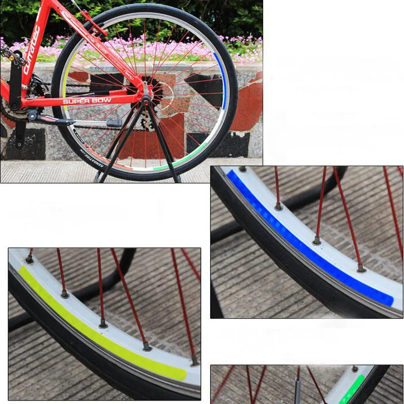 8 цветов, модная велосипедная Светоотражающая наклейка s, флуоресцентные наклейки, MTB велосипедная наклейка, велосипедное колесо, светоотражающая лента, Аксессуары для велосипеда