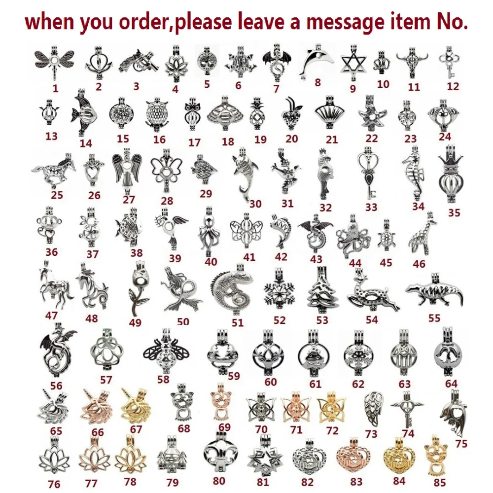 

10pcs Silver Plated Pearl Cage Jewelry Making Bead Cage Pendant Essential Oil Diffuser Locket For Oyster Pearl Fun Gift