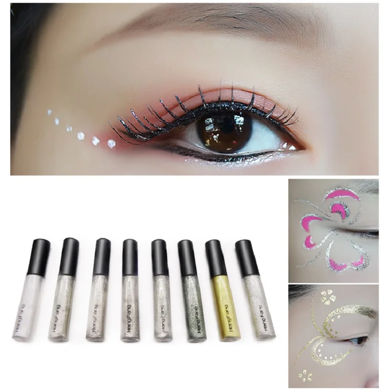 

Hengfang Hot Color Pencils Eye Liner Makeup Natural Waterproof Shimmer White Gold Silver Make Up Liquid Shining Glitter Eyeliner