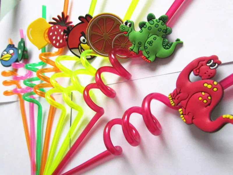 200pcs/lot Fruit Animal Straws Plastic Distorted Shaped Drinking Straws for  Kids Birthday Party Decoration - AliExpress