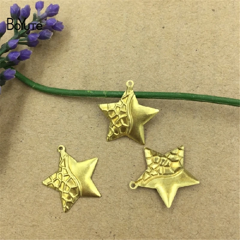 BoYuTe 100Pcs Brass Material 20MM Star Pendant Wholesale Diy Pendant