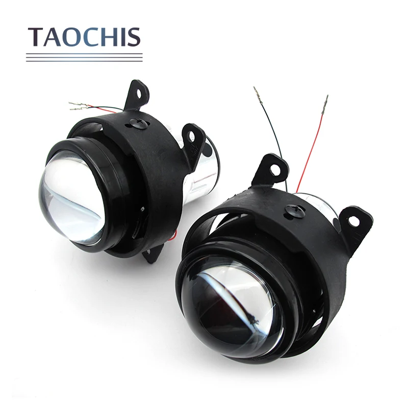 TAOCHIS Car font b Lamp b font HID Bi xenon Fog Light Projector Lens Retrofit For