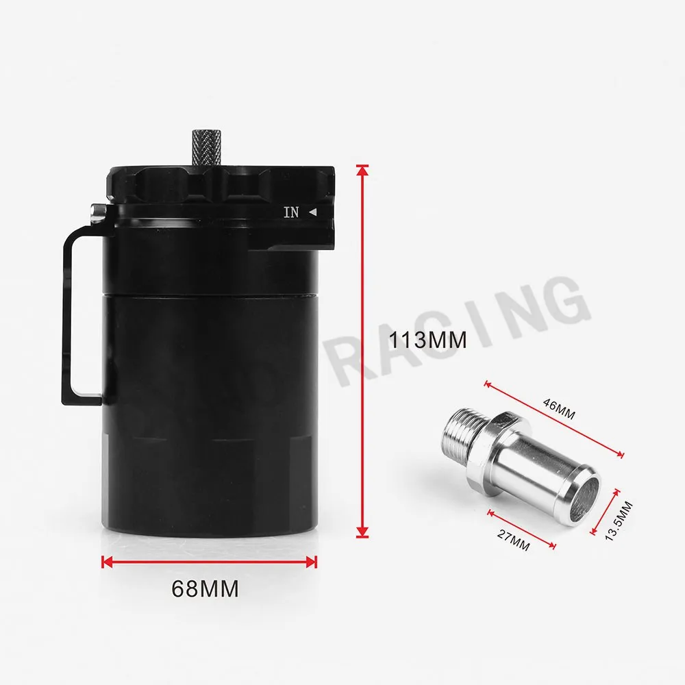 Озадаченный алюминиевый маслоуловитель, резервуар, масляный бак с адаптерами для BMW OCC024-Z-BK+ OCC028