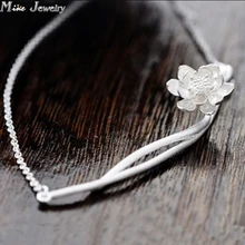 Drop Delivery 925 Sterling Silver Necklaces Excessive Craft Lotus Flower Silver Necklace Pendants&Necklaces Jewellery Collar Colar