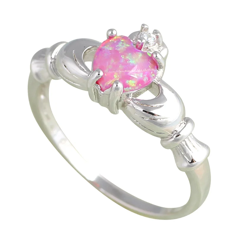 Love Gifts for Girlfriend Charming Mini Heart Design Pink Fire Opal