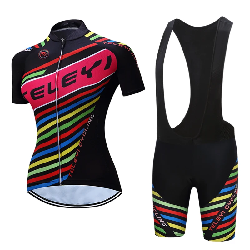 

Ropa Ciclismo Hombre 2018 Summer Women TELEYI Pro Team Cycling Jersey bike Clothing Breathable maillot mujer Short sleeves Set