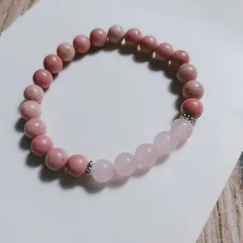 Bracelet Rhodonite Et Pierre De Lune