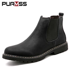 Мужские ботинки; Новинка года; зимние мужские ботинки «Челси»; мужские кожаные ботильоны; мужские ботинки; обувь для улицы; обувь размера плюс