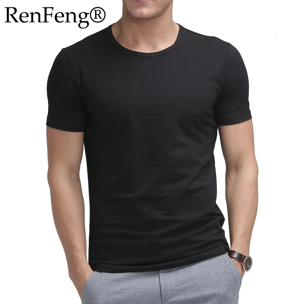 2018 New brand blank white t-shirt cotton tops tees men short sleeve boy casual homme tshirt plain black t shirt plus fashion (7)